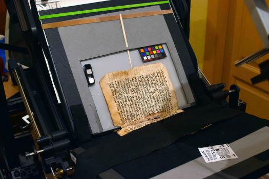 Syrus Sinaiticus (Syriac 30), installed on Preservation Book Cradle.  